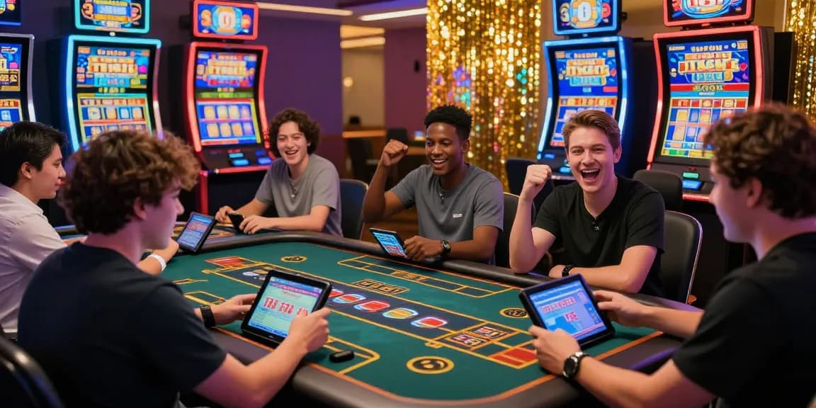 Exciting gaming experience at ngamenjitu's online platform with diverse players enjoying togel and slot machines.