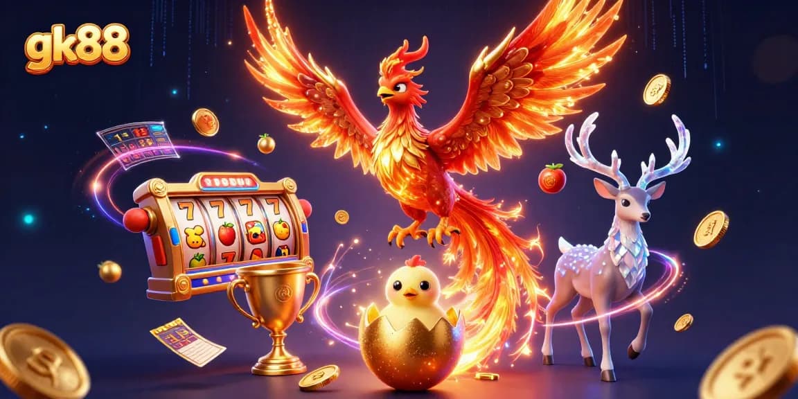 Experience the thrilling world of gk88's online slots where phoenixes and jackpots collide.