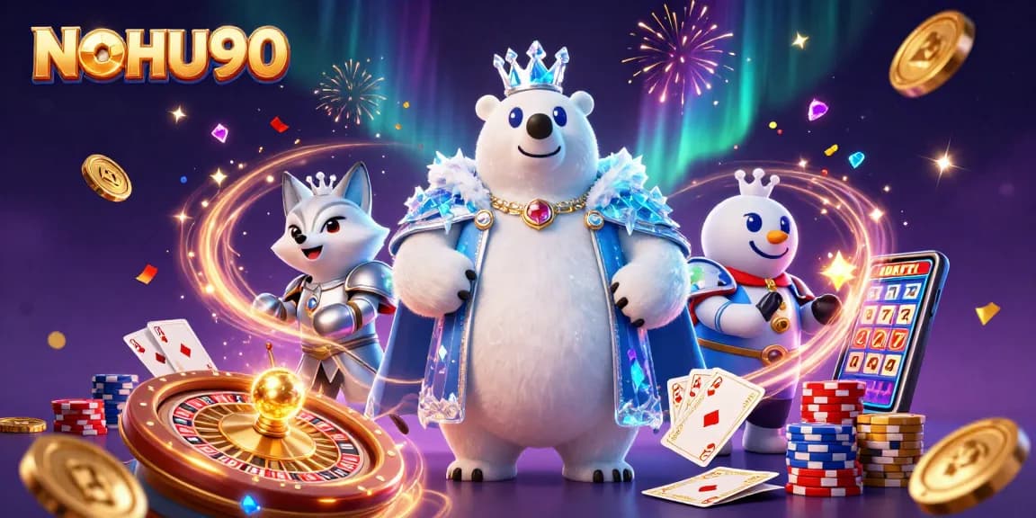 Engage with NOHU90's thrilling gameplay as the ice king polar bear and snow fox explore the casino realm!