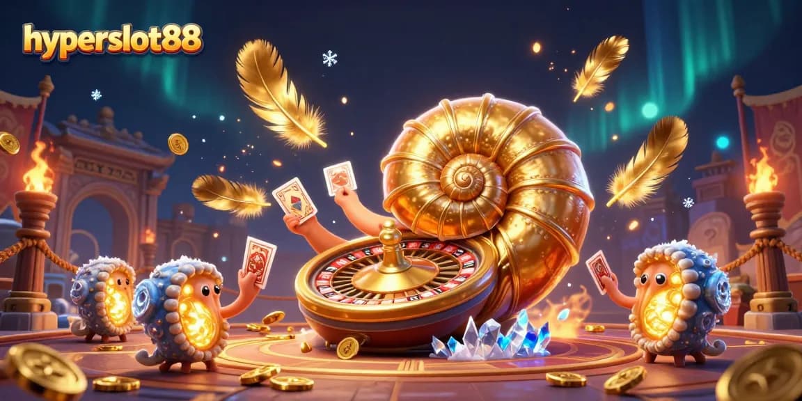 Win big with hyperslot88 as ancient giant nautilus spins the roulette in dazzling 3D illustration.