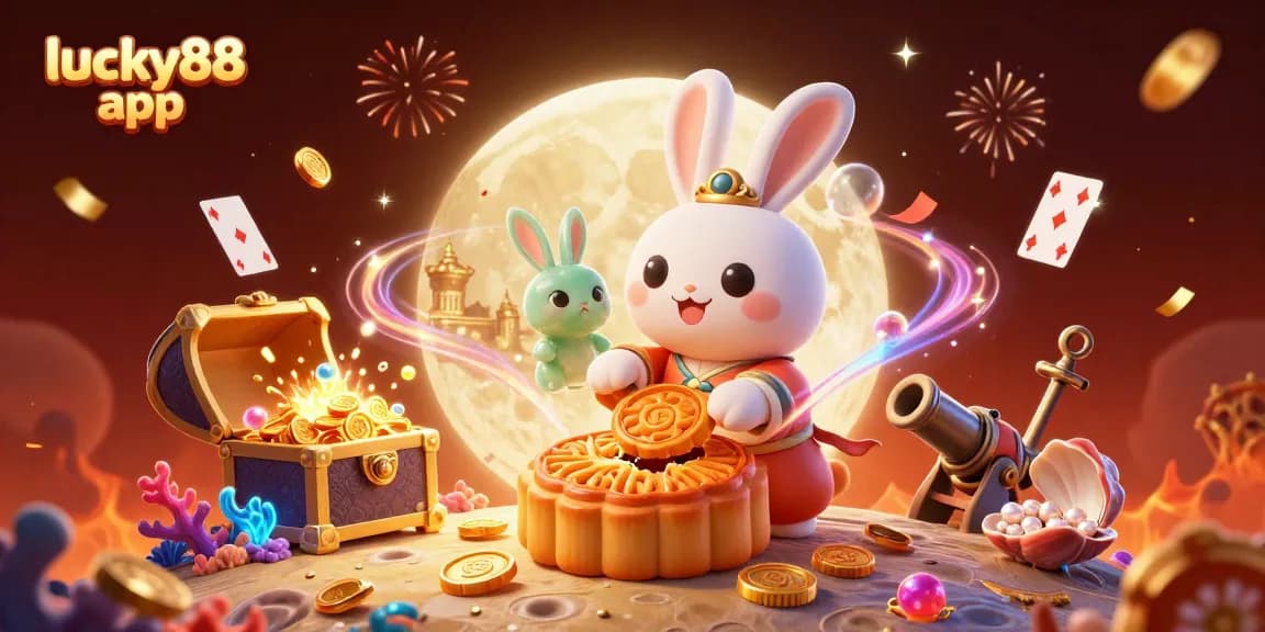 Engage with the lucky88 app in a vibrant 3D casino world filled with golden treasures and magical elements.