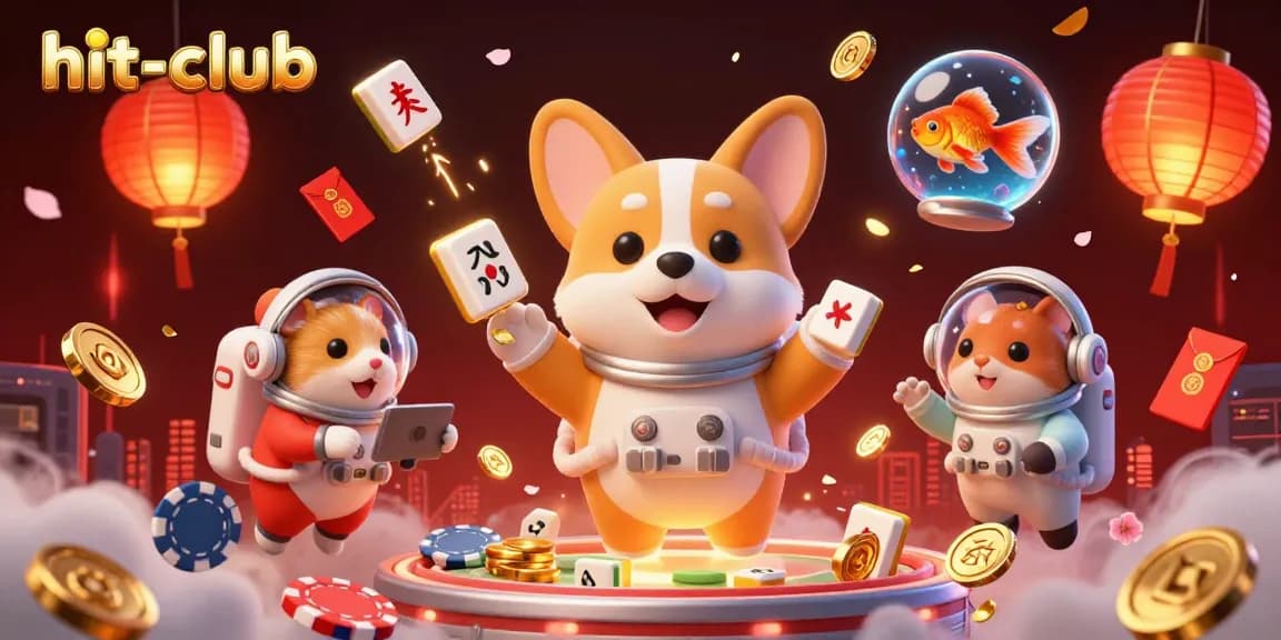 Engage in the vibrant hit-club scene as the astronaut corgi navigates a thrilling space casino.
