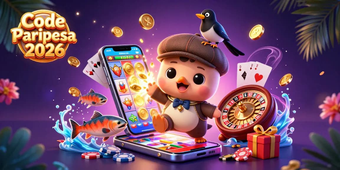 Code Promo Paripesa 2026 : Profitez des gains avec une illustration colorée et ludique.
