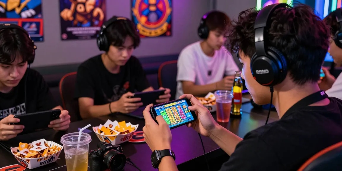 Young adult playing Alano Dt 5 on smartphone while signing up for exciting gaming experience.