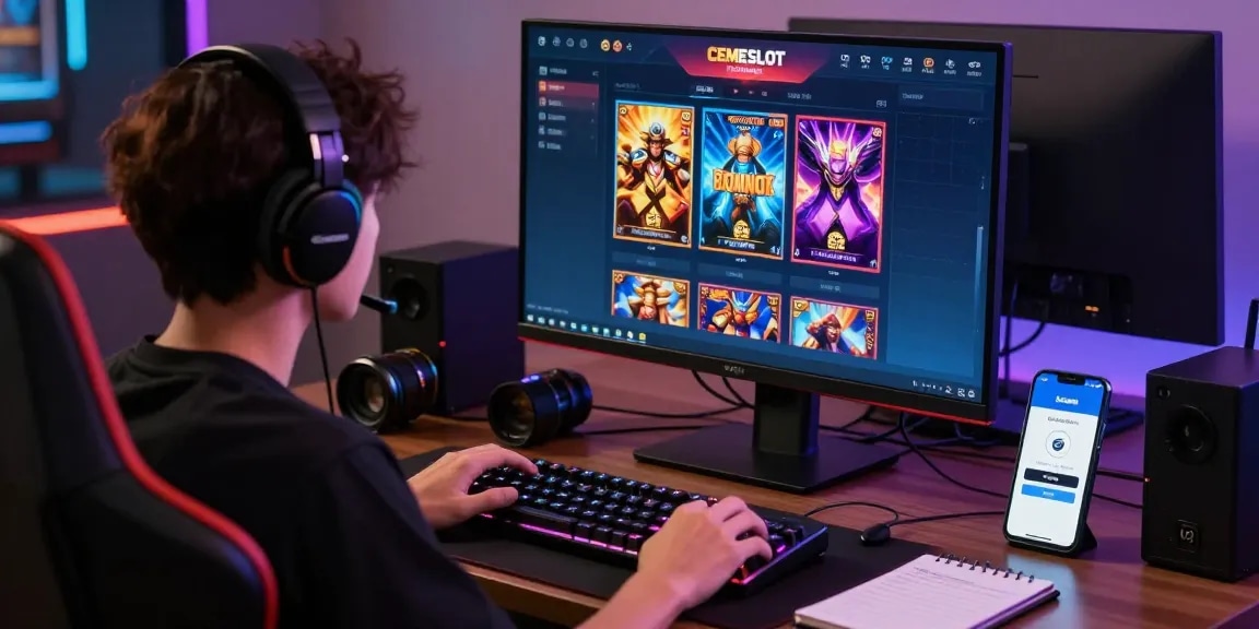Engaging gaming atmosphere showcasing Login Cemeslot Resmi with vibrant slot games and user-friendly interface.