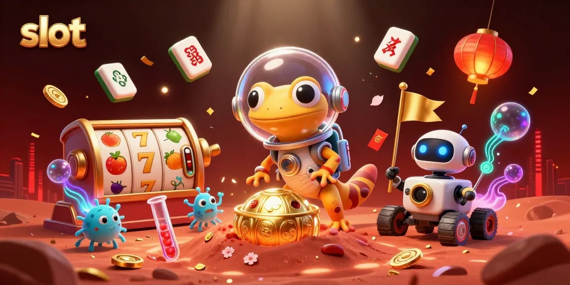 Spin the slot reels and discover vibrant casino treasures in this thrilling scene.
