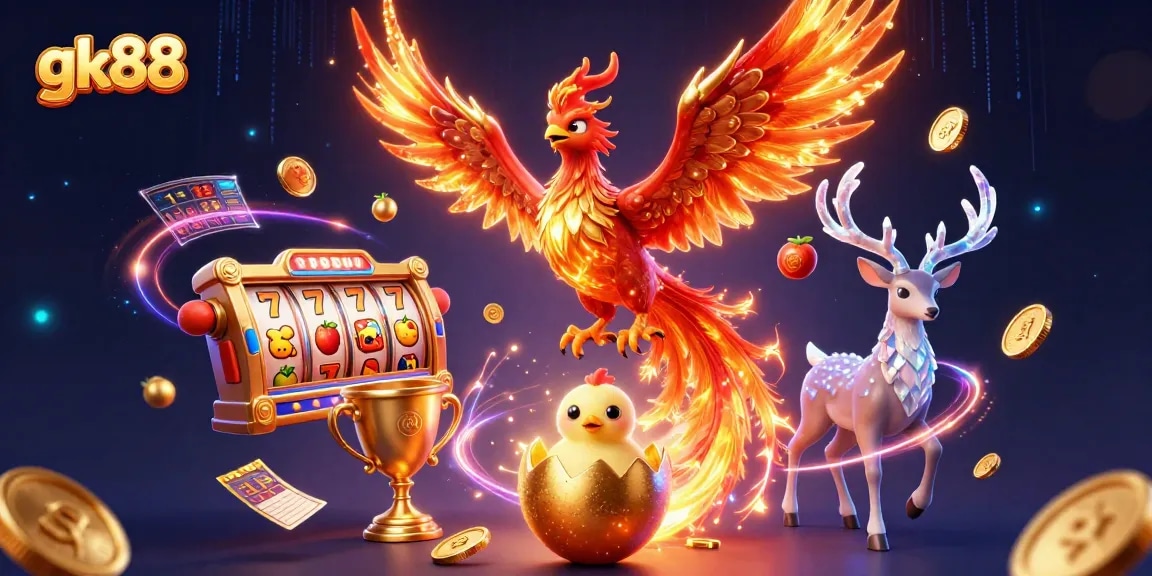 Experience the thrilling world of gk88's online slots where phoenixes and jackpots collide.