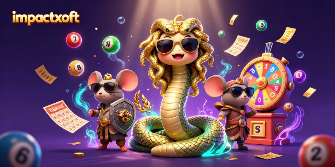 impactxoft offers a vibrant 3D casino illustration with exciting lottery elements and characters.