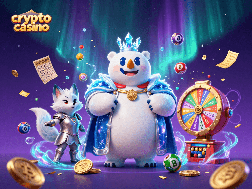 Experience thrilling moments at crypto casino with majestic ice king and fox in action.