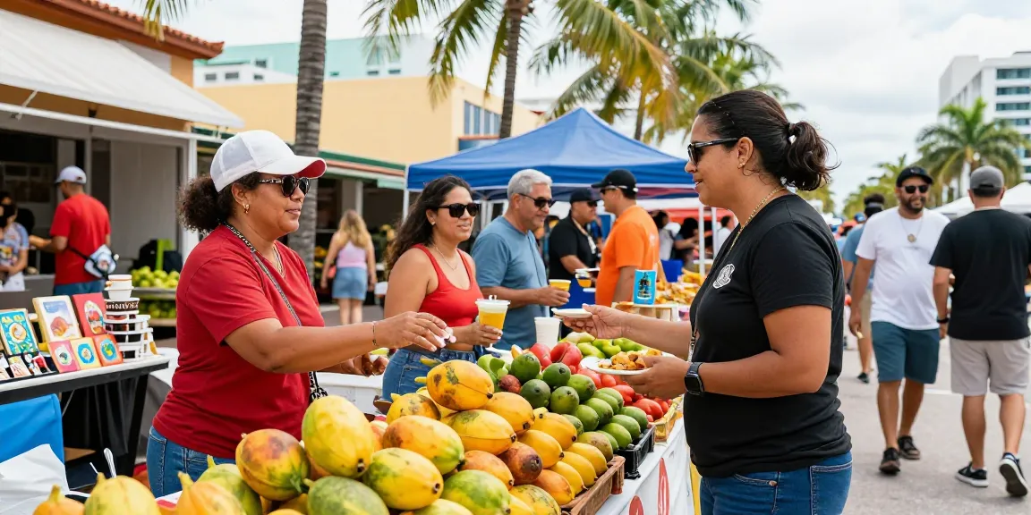 Pengunjung menjelajahi pasar jalanan di Miami, merasakan nuansa lokal melalui makanan dan kerajinan, di https://miami4d.com/.
