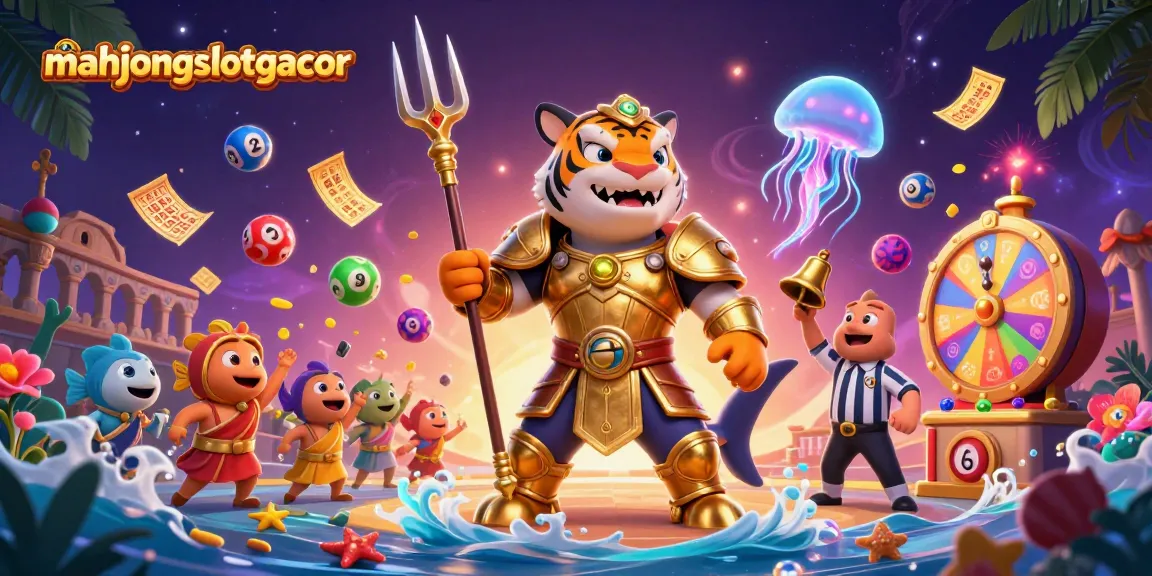 Win big with mahjongslotgacor in this vibrant underwater casino scene featuring exciting lottery elements.
