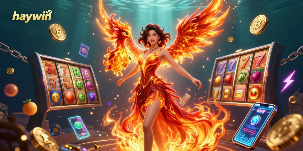 Experience thrilling gaming with haywin as fiery characters and vibrant casino elements ignite excitement.
