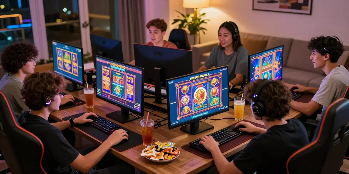 Slot gacor dalam suasana permainan online dengan pemain antusias di rumah