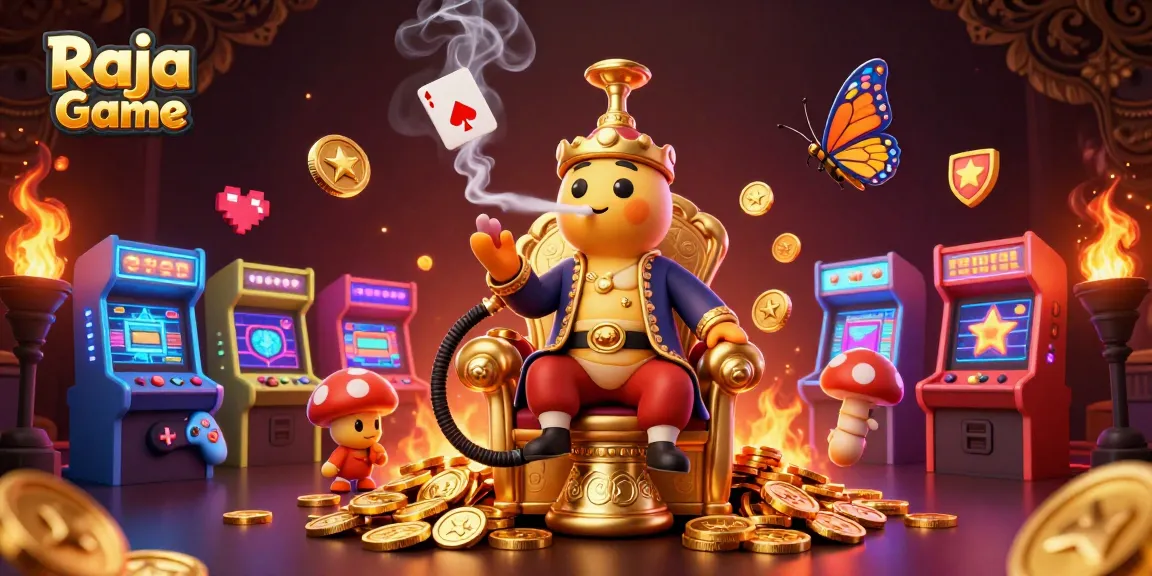 Win rewards at Raja Game while enjoying a vibrant 3D casino adventure with colorful characters and gaming elements.