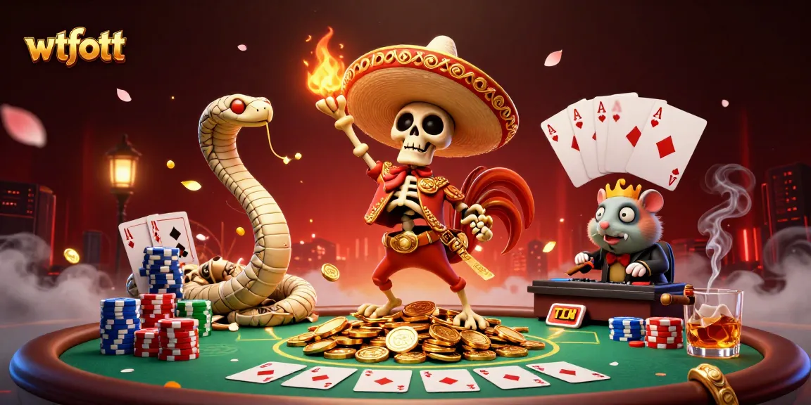 Experience the excitement of wtfott with this vibrant 3D casino scene loaded with action and colorful characters.