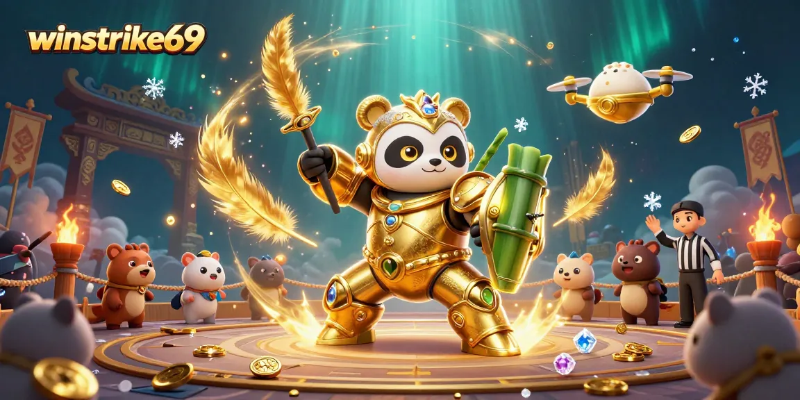 Experience winstrike69 with this vibrant gambling-themed 3D illustration showcasing dynamic casino elements.