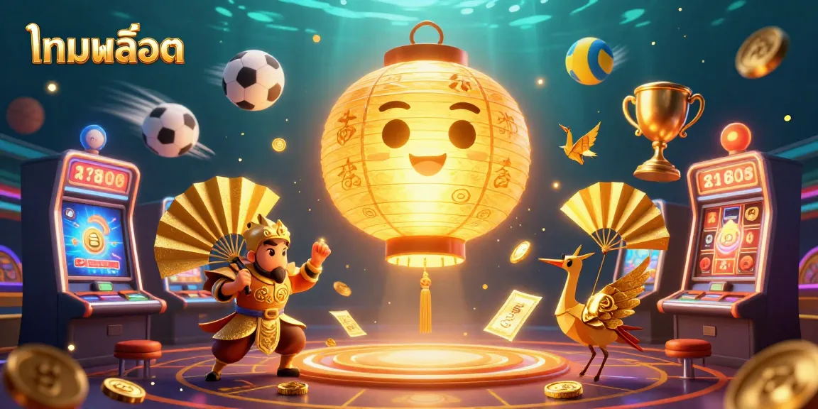 เล่นเกมสล็อตในคาสิโนพร้อมสัญลักษณ์นำโชคและองค์ประกอบกีฬาอย่างสนุกสนาน