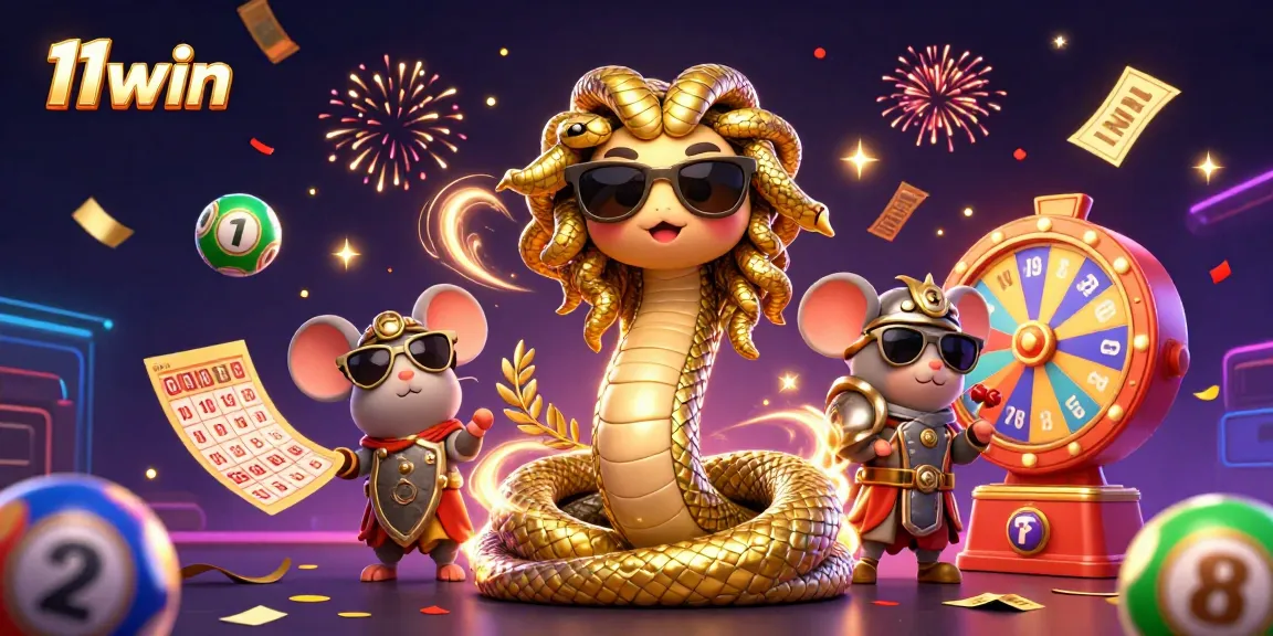 Engage with exciting 11win lottery elements and characters in a vibrant casino atmosphere.