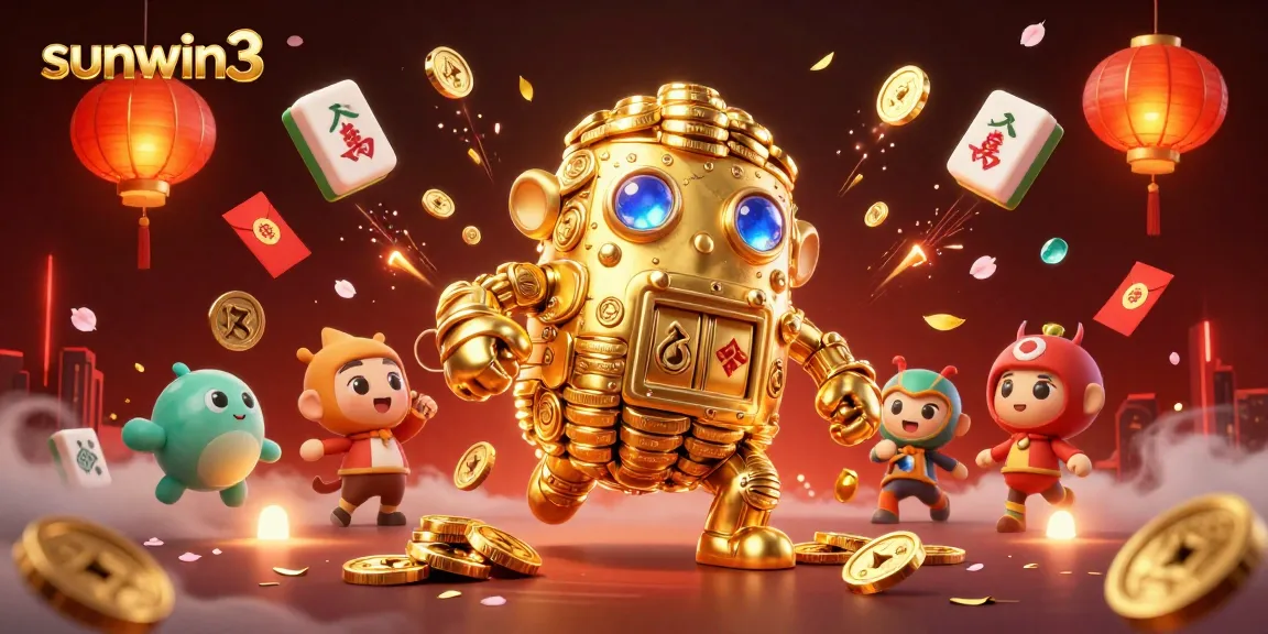 Engage with sunwin3's vibrant gaming experience featuring a gold golem and dynamic casino elements