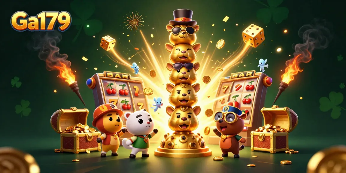 Experience the thrill of Ga179 with exciting live gaming, a dazzling slot machine, and vibrant animations.