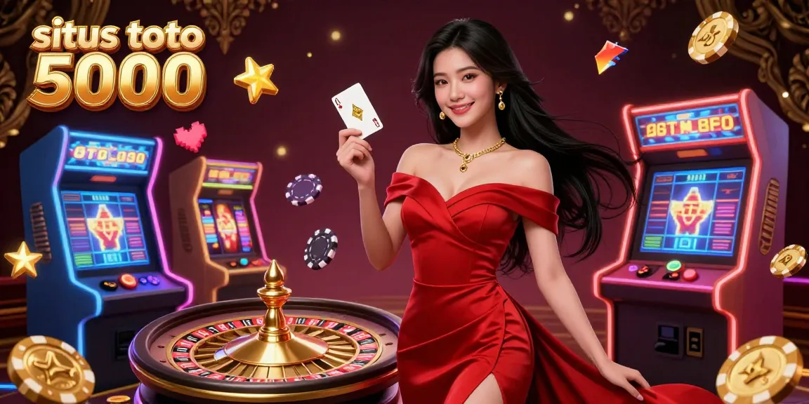 Spark excitement at situs toto 5000 with beautiful characters and dynamic casino elements in a vibrant 3D illustration.