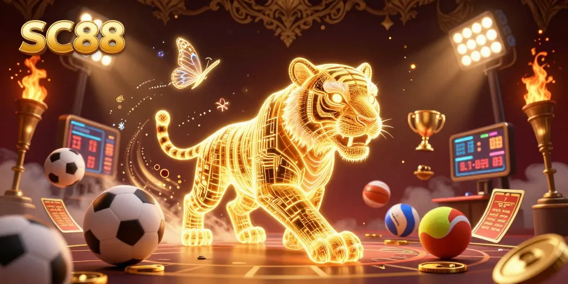 Experience the thrill of betting on SC88 with a vibrant, animated casino scene filled with energy.