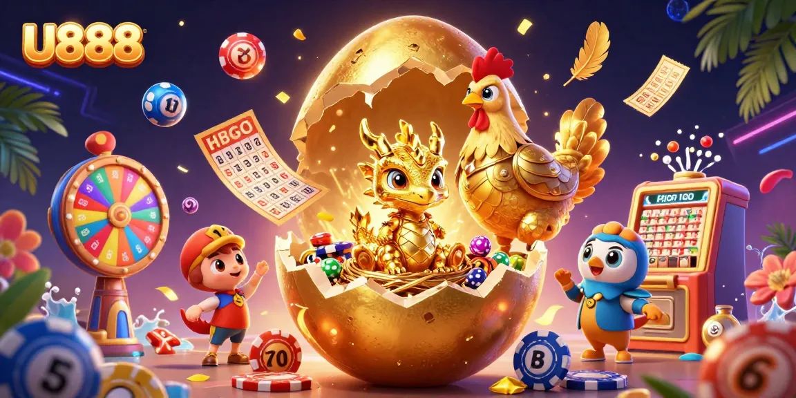 Engage in thrilling games with U888's vibrant casino experience featuring golden dragon and poker chips.