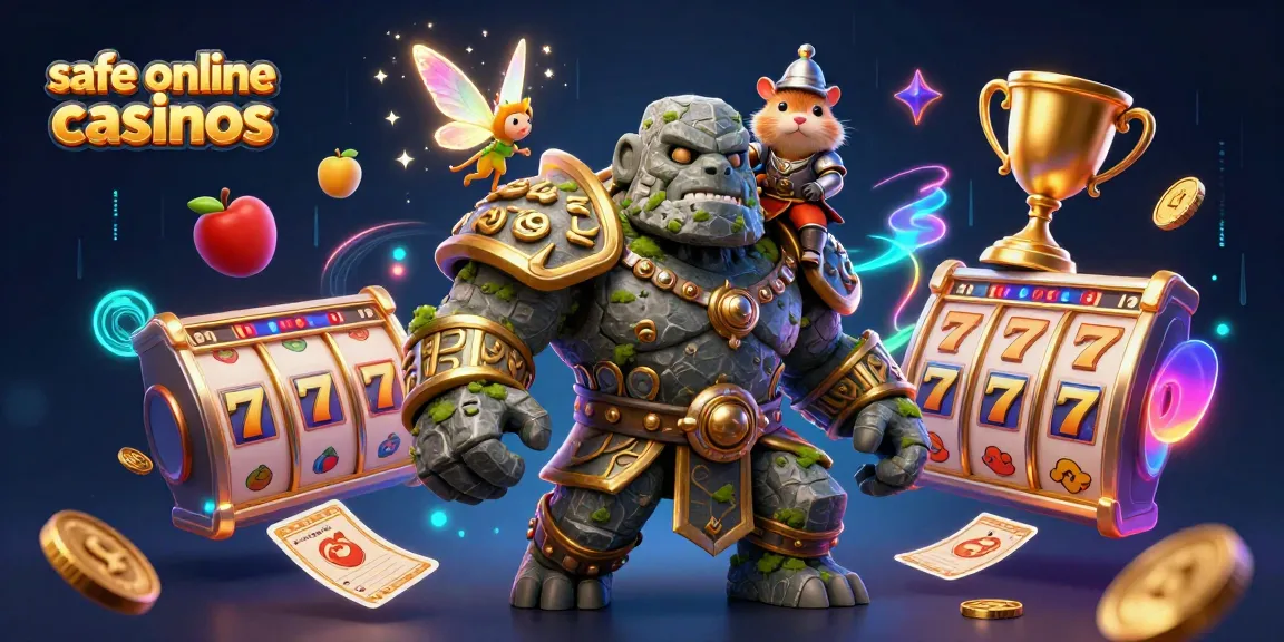 Engage in exciting gameplay at safe online casinos with vibrant casino characters and elements.