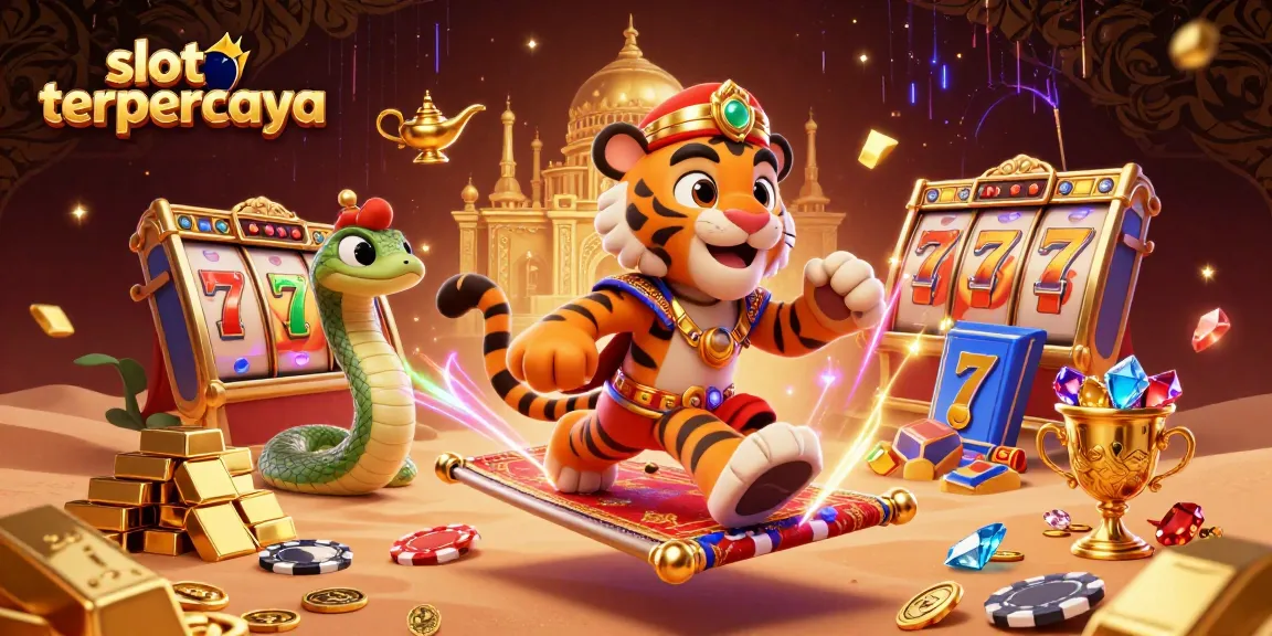 Experience the thrill of slot terpercaya with a vibrant 3D illustration of a sultan and treasures.