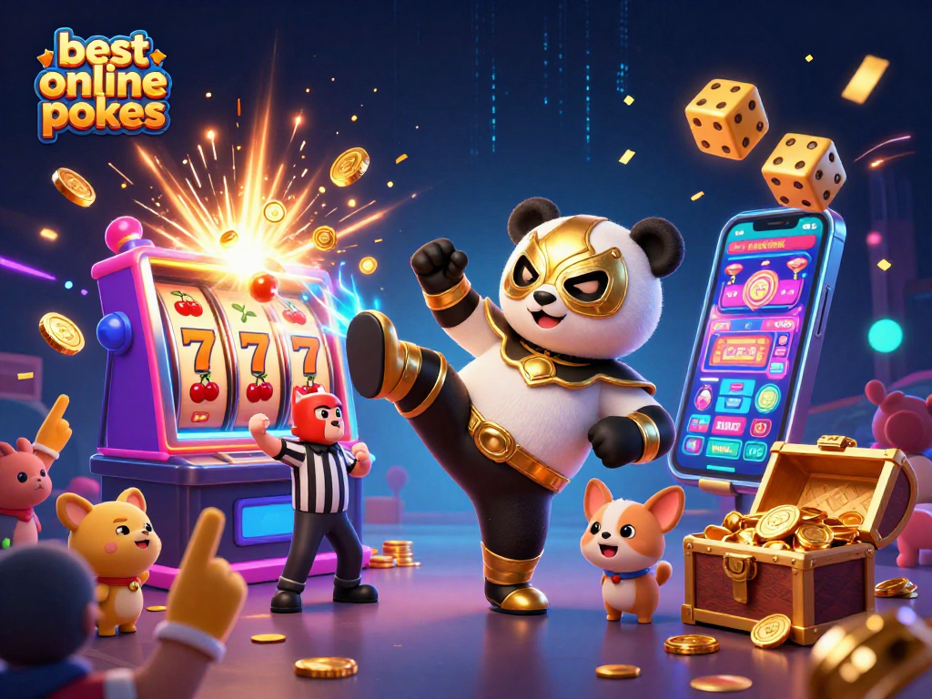 Engage with the best online pokies through an exhilarating casino scene featuring vibrant characters and dynamic gaming elements.