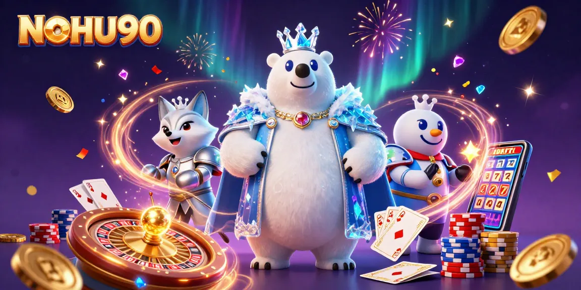 Engage with NOHU90's thrilling gameplay as the ice king polar bear and snow fox explore the casino realm!