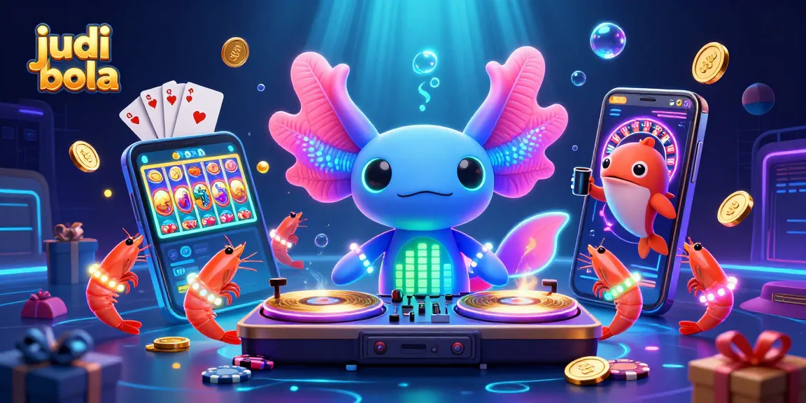 Experience judi bola excitement with colorful characters and vibrant casino elements in a dynamic underwater scene.