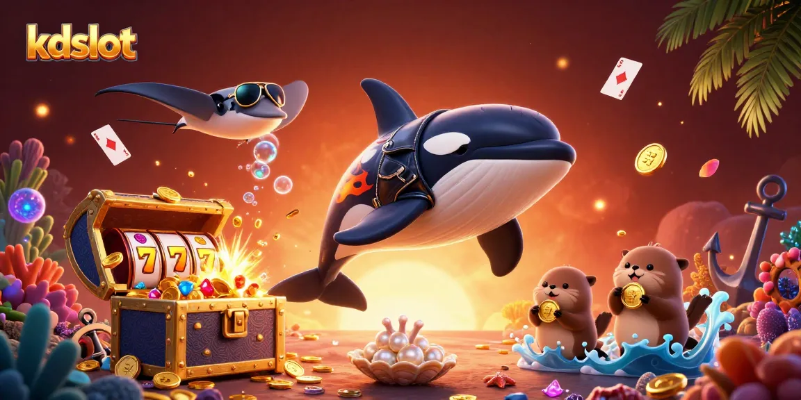 Play exciting games on kdslot with a vibrant underwater theme featuring playful characters.