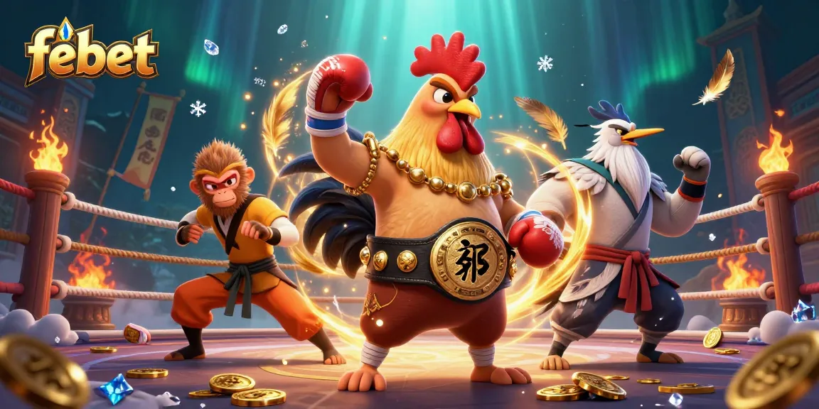 Experience the thrill of febet gaming with dynamic characters in a vibrant 3D casino battle.