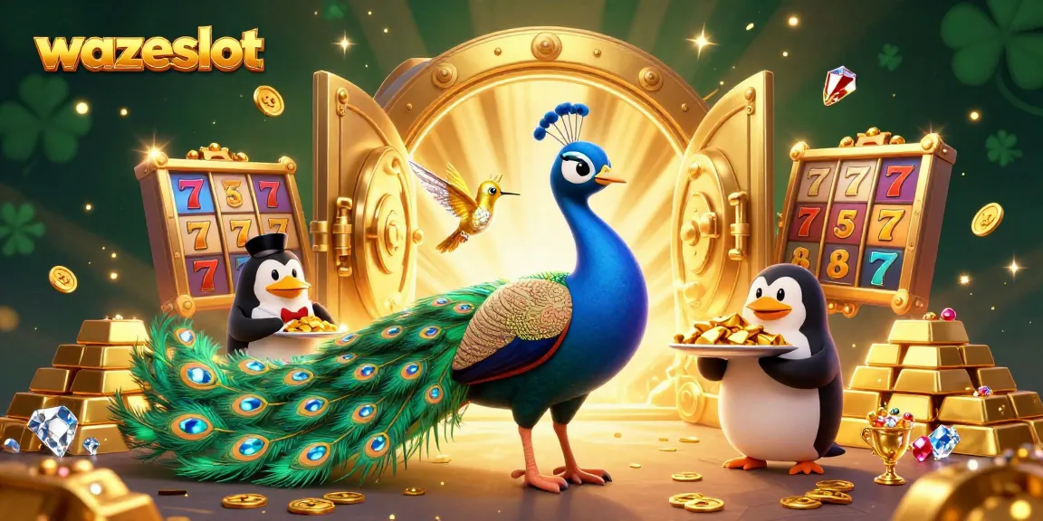 Experience jackpots with wazeslot's vibrant 3D casino scene, featuring golden treasures and dynamic game elements.