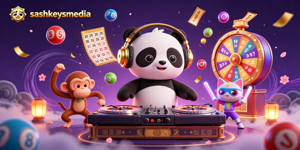 Engage in thrilling games at sashkeysmedia with a lively panda DJ, vibrant colors, and interactive casino elements.
