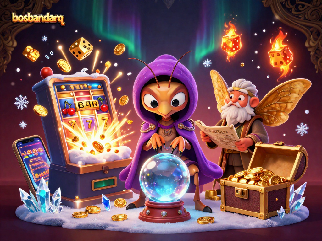 Experience the thrill of bosbandarq with a vibrant 3D casino scene featuring unique characters and gameplay elements.