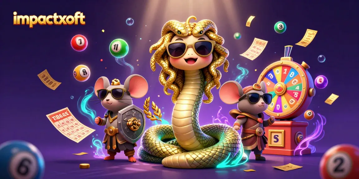 impactxoft offers a vibrant 3D casino illustration with exciting lottery elements and characters.