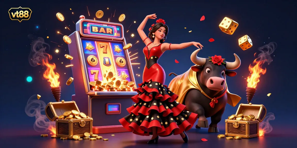 Spin the reels at vt88 with a captivating 3D scene of gaming excitement and winning potential.