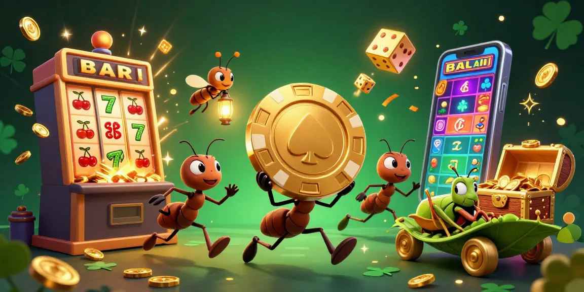 Experience the thrilling WORTEL21 heist with ant characters in a vibrant casino escape scene.