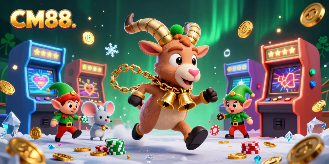 CM88 showcases a festive casino scene with Krampus, an angel mouse, and elf gremlins in action.