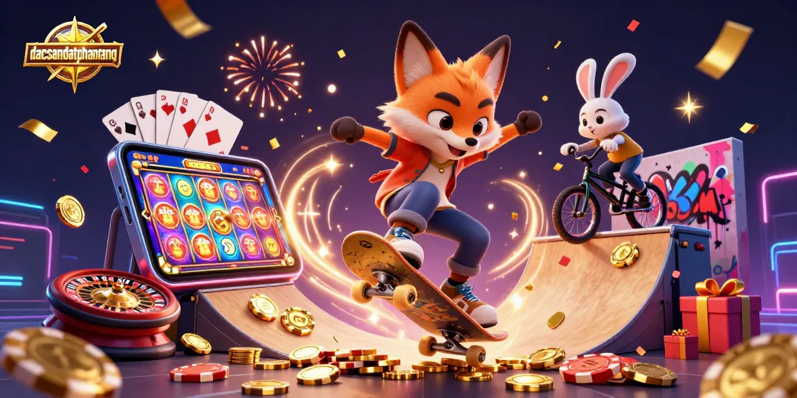 dacsandatphanrang captures the thrill of winning with a vibrant 3D casino scene full of action and excitement.