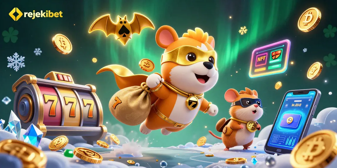 Win big with rejekibet and colorful slot game elements in this dynamic 3D illustration.