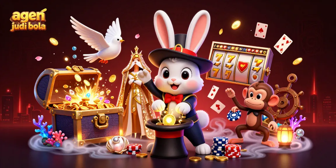 Bet on excitement with agen judi bola featuring a magical scene of symbols, characters, and underwater treasures.