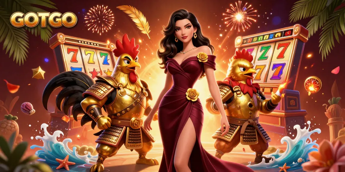 Rasakan kemenangan yang mengasyikkan di GOTOTO dengan gulungan slot yang dinamis dan karakter yang penuh warna dalam ilustrasi kasino yang mendebarkan.