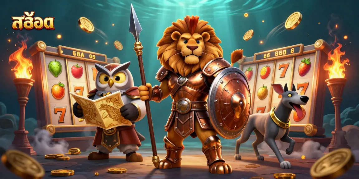 Spin the slot reels and win big at สล็อต with golden coins flying in a dynamic casino scene.