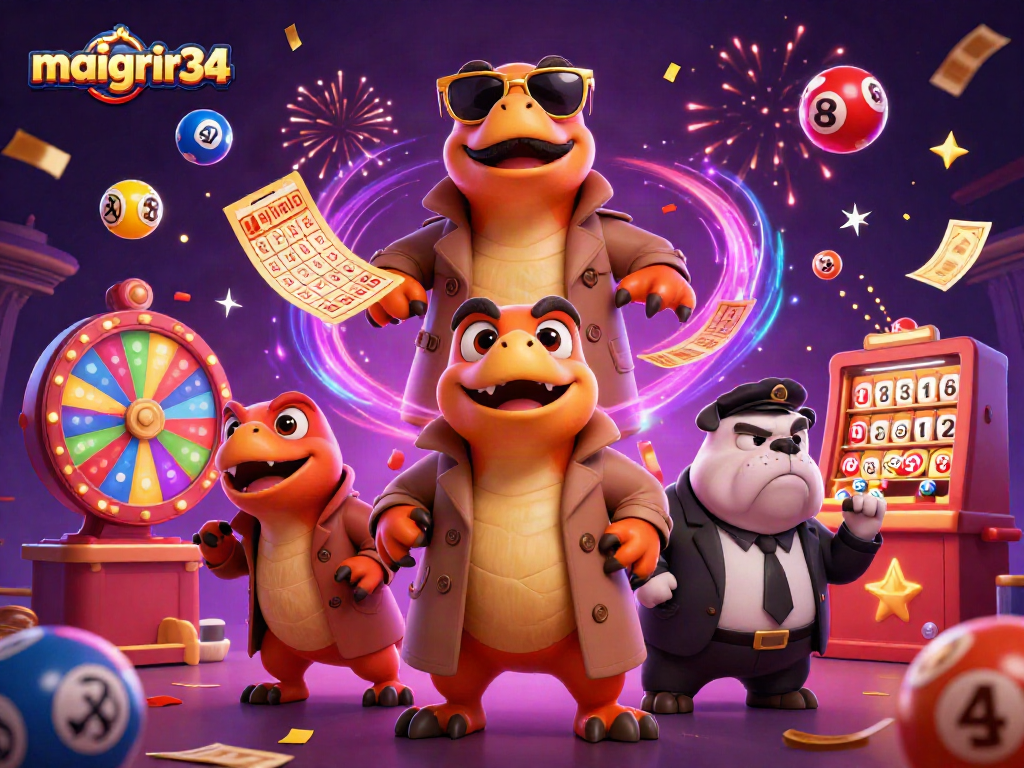Maigrir34 propose un soutien dynamique avec des personnages cartoonesques dans un casino.