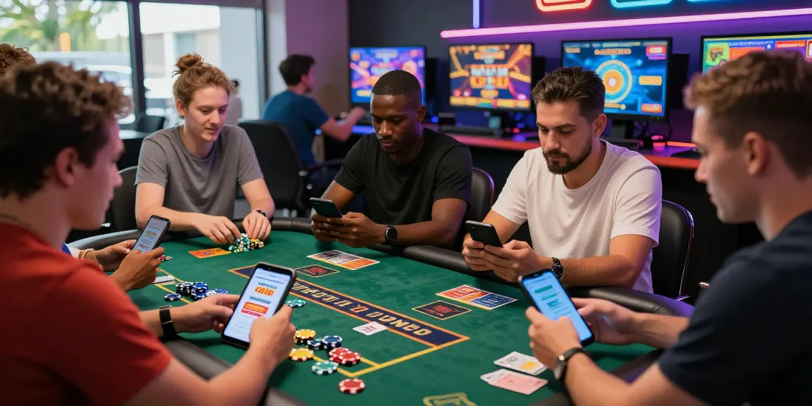 Players engaging in online casino games exploring Free No Deposit Bonus offers in a lively South African gaming scene.