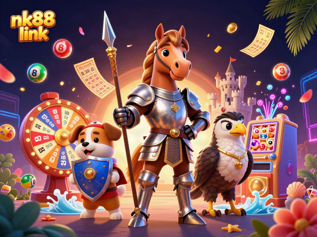 Engage in vibrant lottery action with the nk88 link amidst colorful balls and exciting prizes.