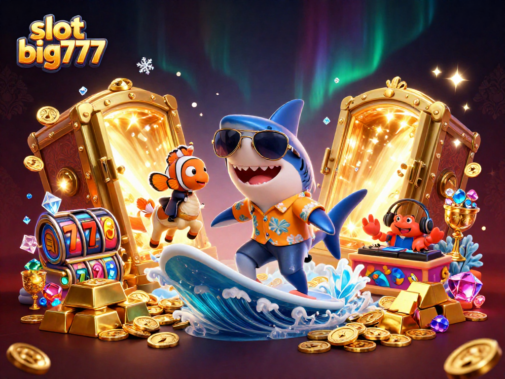 Engage with slot big777 thrills as a shark, clownfish, and crab party in a treasure scene.